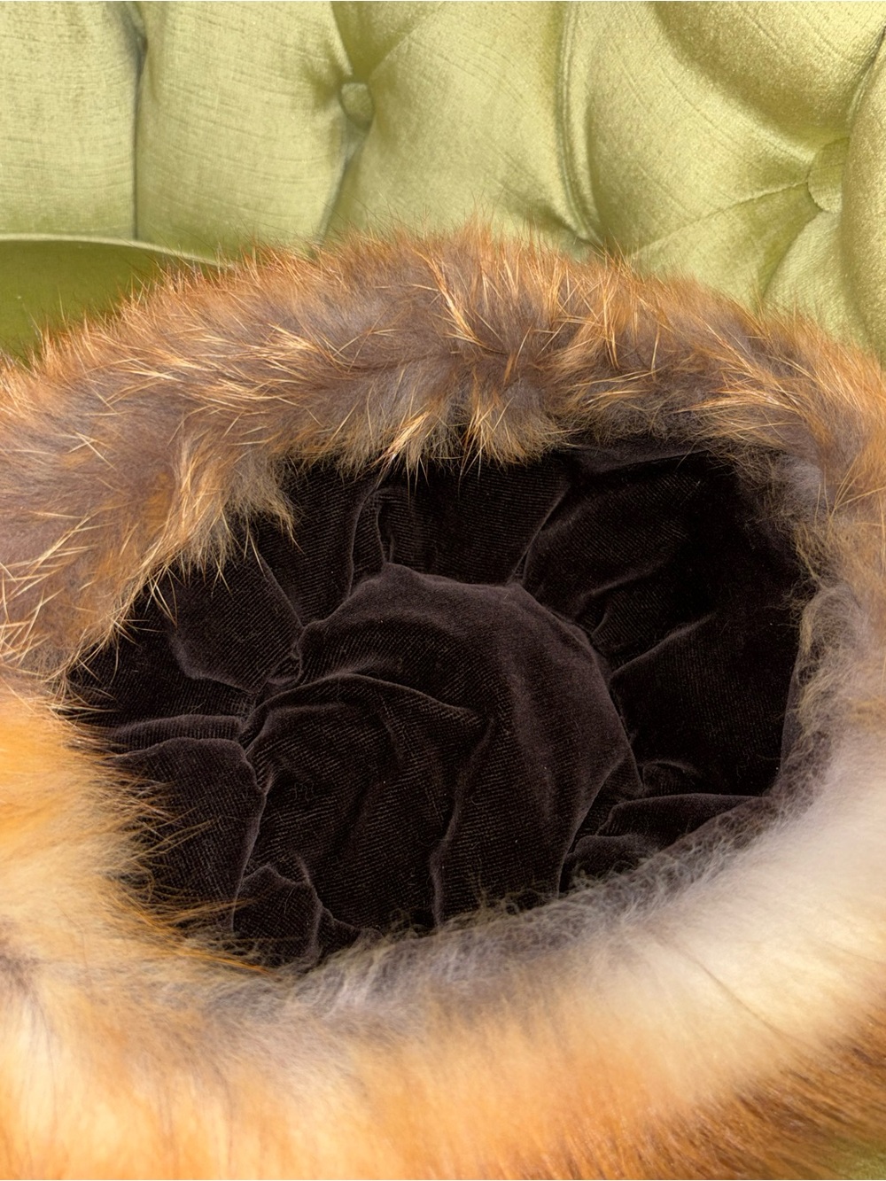Women Fox Fur Trapper Hat Winter Natural Fur Hat with Tail - Picture 7 of 11